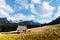 Old wooden hut in spring High Tatras mountains