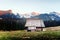 Old wooden hut in spring High Tatras mountains