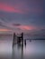 Old wooden jetty pier at Fisherman`s Village, Bophut, Koh Samui, Thailand