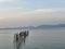 Old wooden jetty pier at Fisherman`s Village, Bophut, Koh Samui, Thailand