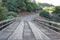 Old Wooden One Lane Bridge over Montgomery Creek Falls