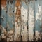 Old wooden planks with peeling paint, Grunge background Vintage style.