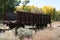 Old wooden rail car sits abandoned in Rocky Mountains