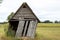 Old wooden shack in the fields