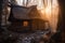 Old wooden shack, hut, shed, house sitting alone in a dreamy woodland setting. - ai generated art