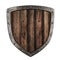 Old wooden shield isolated
