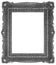Old wooden silver plated rectangle Frame Isolated on white