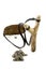 Old wooden slingshot isolated