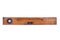 Old wooden spirit level on a white background