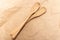 Old wooden spoon with baked with love tag