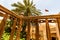 Old wooden stair case in Salalah, Sultanate of Oman