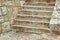 Old Wooden Staircase and stone wall