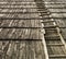 Old wooden staircase on wooden roof.Useful as background