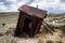 Old wooden tilted toilet, dry latrine hutBodie willage