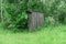 Old wooden toilet outside the house