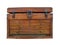 Old wooden tool chest isolated.