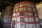 Old wooden vats inside the cellar