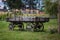 Old wooden wagon for horses or cattle to transport things