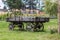 Old wooden wagon for horses or cattle to transport things