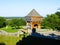 Old wooden watchtower in village Subotiv