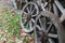 Old, wooden wheel from truck