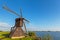 Old wooden windmill in the Dutch province of Friesland