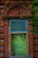 Old wooden Windows with carved patterns in Omsk.