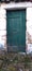 Old Wooden wood Green Door