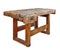 Old wooden workbench isolated.