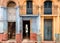 Old worn out doorways in different colors in Havana, Cuba