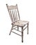 Old worn wooden kitchen chair isolated