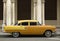 Old yellow american car