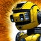 Old yellow android robot