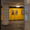 The old yellow berlin subway enters the subway station