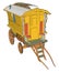 Old yellow carriage, illustration, vector