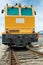 Old yellow diesel locomotive