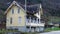 Old yellow house in Hornindal in Norway in autumn