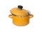 Old yellow metal cooking pot