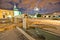 Old Zadar forum fountain night view