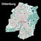 Oldenburg city map, detailed administrative area with buildings