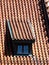 Older brick roof with roof dormer and `monk and nun` - roof tile