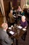 Older couples dining in restaurant