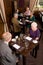 Older couples dining in restaurant