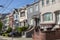 Older  houses in victorian style and made of wood in the living area of San Francisco