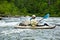 Older Man Kayaking/River Rapids