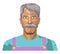 Older man with moustaches illustration vector