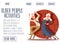 Older people activities site banner with seniors dancing flat vector illustration.