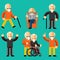 Older people. Elderly activity, elderly care