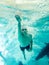 Older senior swimmer underwater
