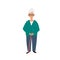 Older Woman green jacket character illustration